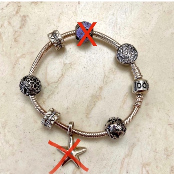 NWOT AUTH PANDORA MOMENTS BRACELETE W/ CHARMS - Picture 8 of 13